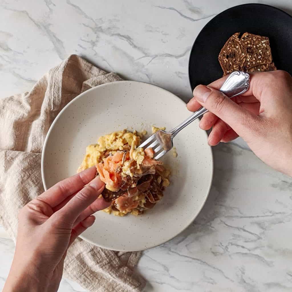 Fluffy Smoked Salmon and Truffle Scrambled Eggs