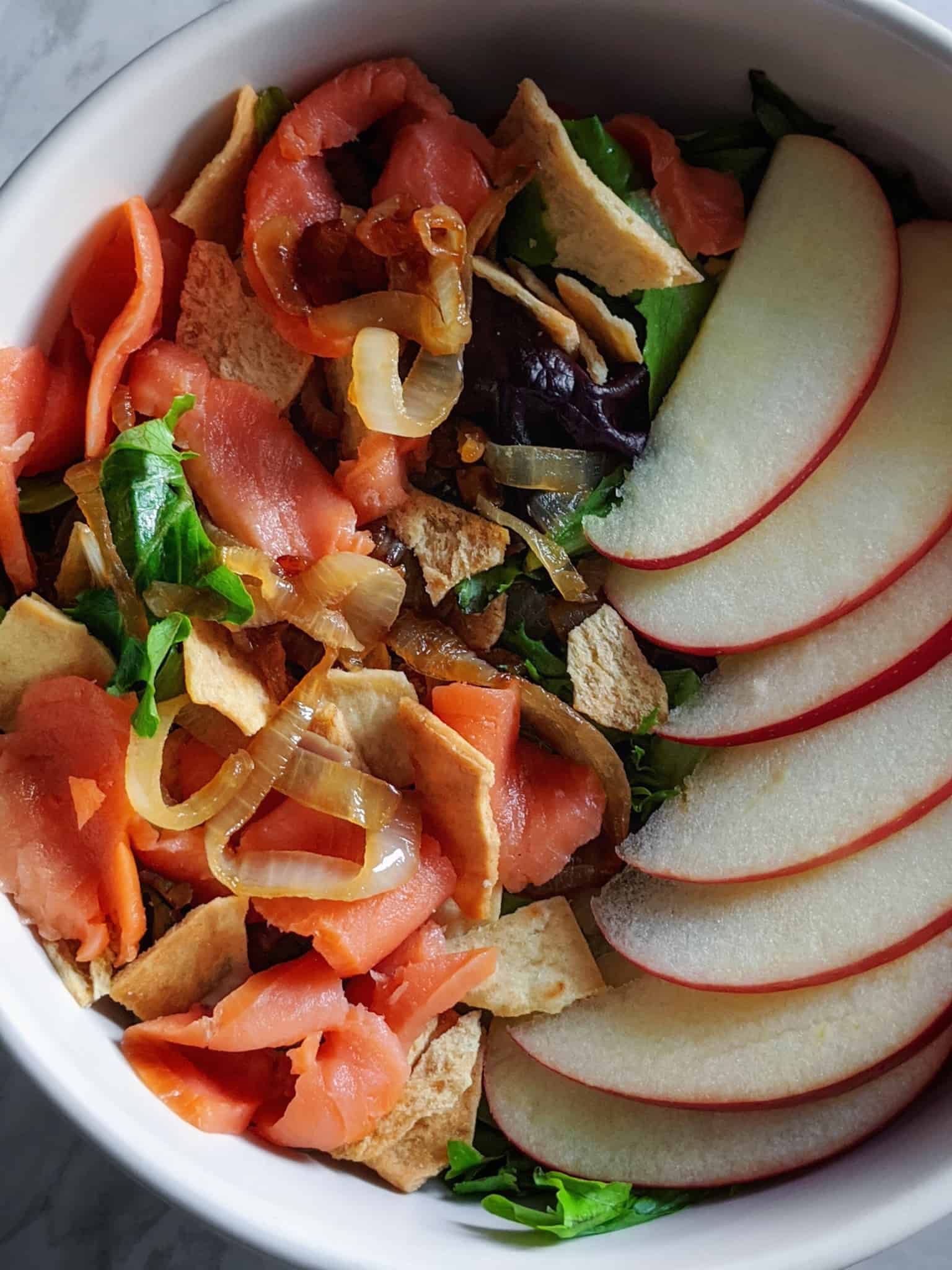 Healthy Salad with Smoked Salmon and Apple - Taste Blossoms