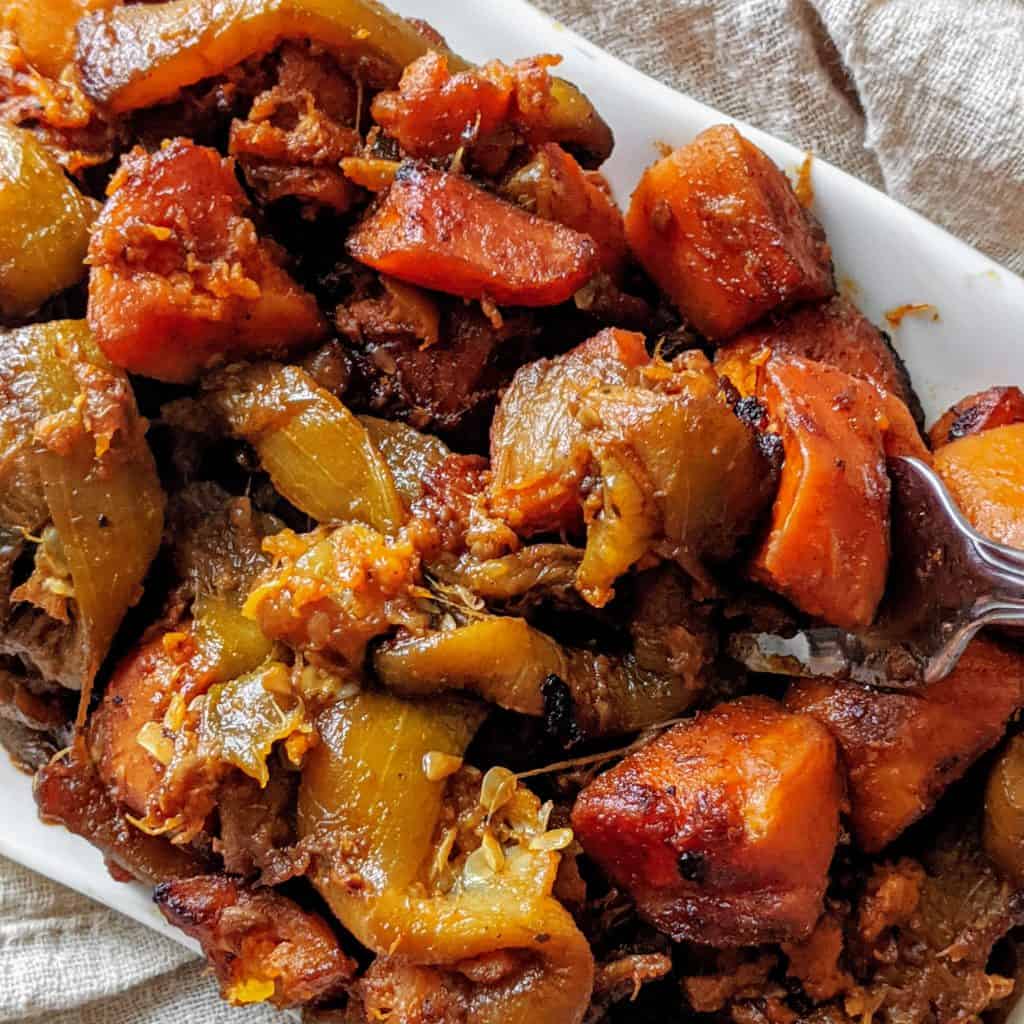 Zucchini and Sweet Potatoes baked in baking mold